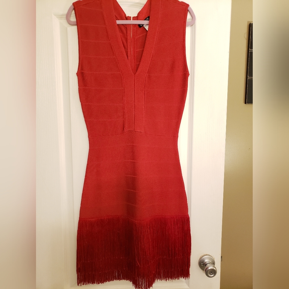 Red fringe dress